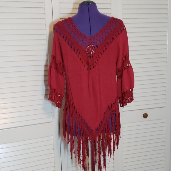 Love J Paisley Fringe Poncho Size 3X - Picture 1 of 4